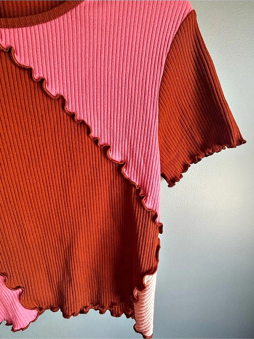 wild fable Color Block Ribbed Crop Top - Picture 4 of 5